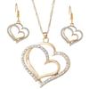 Ladies' Fashion Love Wrapped Necklace, Earrings, Bracelet, Zircon Set Suitable for Wedding, Party, Festival Gifts