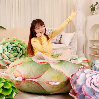 Simulated Succulent Throw Pillow Plush Toy Green Plant Doll Home Pillow Cushion Girl Soothing Doll
