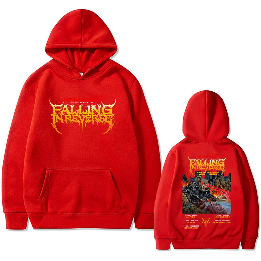 Falling in Reverse Popular Mons Tour II Hoodie Men Women Rock Metal Oversized Streetwear Male Casual Sweatshirts