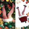 Festive Indoor Wall Hanging Decor Christmas Swinging Leg Ornament, Electric Santa Legs for Tree, Home Gifts Fluffy Funny Tree Topper with Clip,