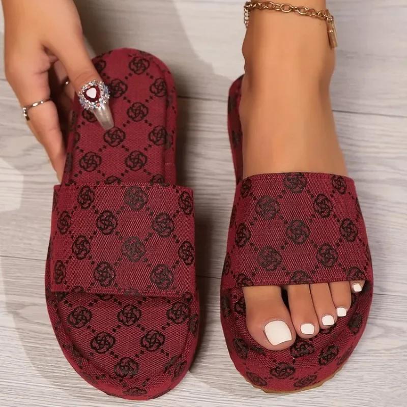 Fashion Summer Women's Platform Shoes Open Toe Flats Women's Platform Slippers Outdoor Plus Size Casual Slippers for Women 2024
