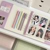 MINKYS Original Design Glittery Love Heart PU 6 Space Kpop Photocard Binder Collect Book Idol Photo Card Holder Photocards Album