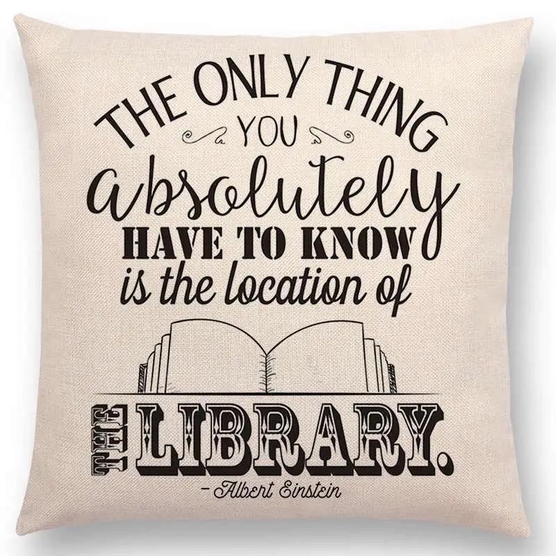 Tea Reading Books Pillow Case Home Decor Linen/cotton Cushion Cover Designer Pillow Cover for Sofa Bedroom Housse De Coussin