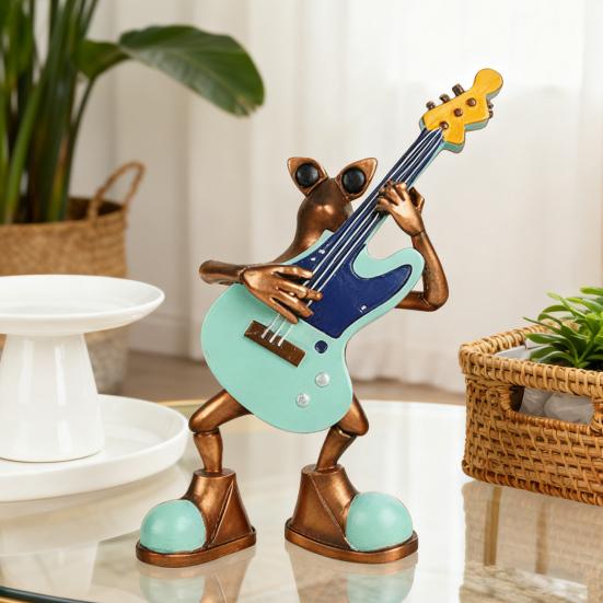 Violin Ornament Smooth Surface Frog Violin Design Resin Mini Sculpture Classic Artistic