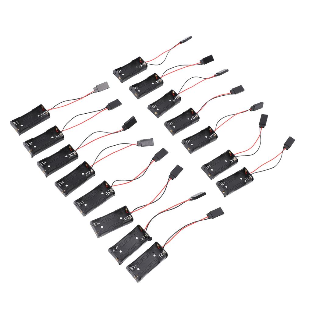 15 Pcs 2 AAA Battery Holder 2xAAA Battery Box with Thick Wire for Various Projects