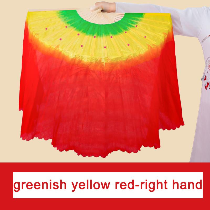 (ЛР) Ручной китайский бамбуковый имитация шелка танцевальный веер веера ручной работы квадратный танец реквизит веера представление танец веер left hand