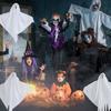 Halloween Decoration - Hanging Ghost - 3 Pieces - Polyester and Plastic - 57x60 Cm