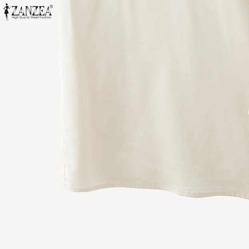 ZANZEA Women Bows Collar Summer Sleeveless Tank Tops