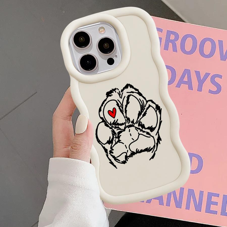 Cute Pet Paw Prints Soft Phone Cover Case for iPhone 11 8 16 Pro Max 14 15 Plus 12 XR 17 Air 13