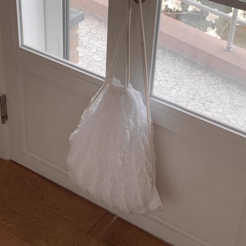 

Chiffon Girl Wind Drawstring Bag Large Capacity Commuter Bundle Bag Student Storage Adjustable Shoulder Bag