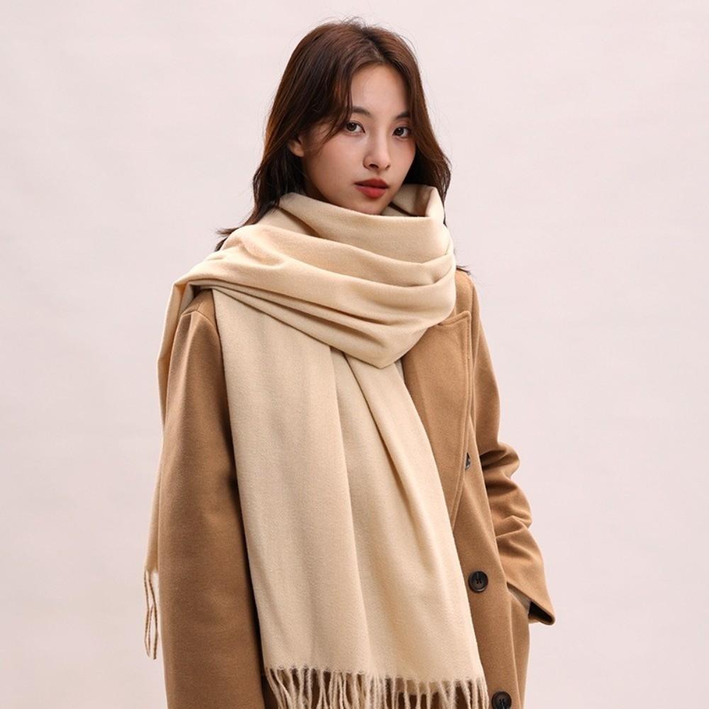 Thickened Imitation Cashmere Scarf Korean Style Women Shawl Simple Winter Neckerchief  Autumn