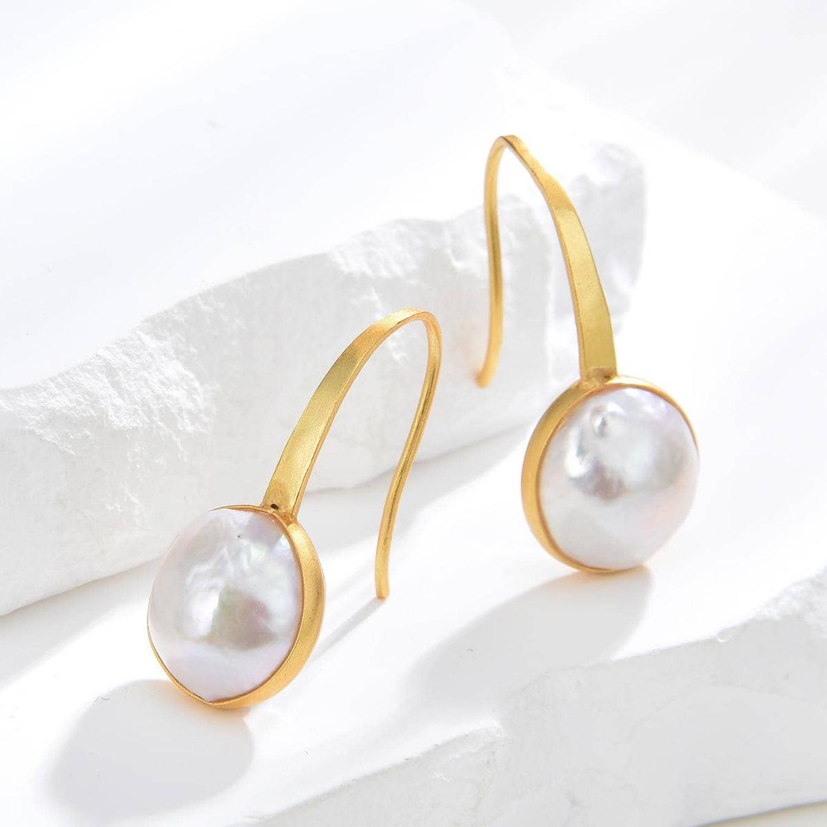 

Универсальные серьги из серебра 925 пробы с жемчугом Эдисона - Изысканный дизайн высокого класса золотой