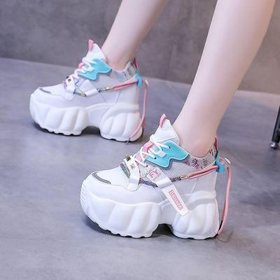 Damskie trampki Platforma Chunky Sneakers Kobiety Obuwie sportowe na co dzień Obuwie z grubą podeszwą
