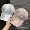 Lace rhinestone butterfly baseball cap children's summer outdoor shading breathable sun protection cap fashion duck tongue sun hat
