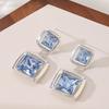 Geometric Glass Crystal Stud Earrings Women Minimalist Chic Statement Jewelry Silver-Plated Copper Post 2025 Fashion
