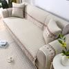 Solid Color Simple Fabric Sofa Cushion Home Decoration Anti Slip Sofa Pad 1/2/3/4/ Seater & L Shape Couch Pad Sofa Cover Towel