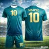 Letní Fotbalový Dres Mbappé Č. 10 Color-Block Potisk Dospělý/Děti Styl Rodič-Dítě Rychleschnoucí Tričko a Šortky Sportovní Set