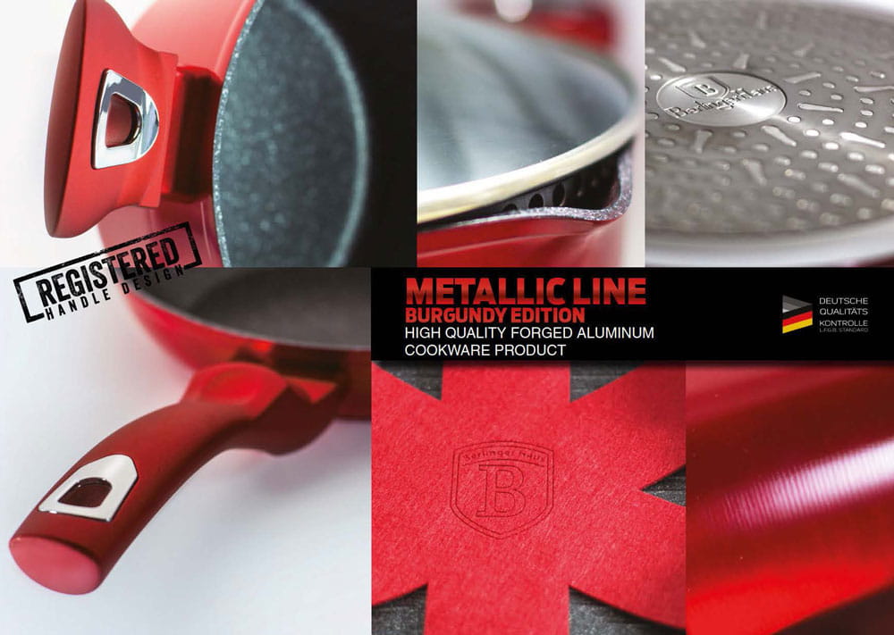 Zestaw noży z listwą magnetyczną 6 elementów BERLINGER HAUS Burgundy BH-2534