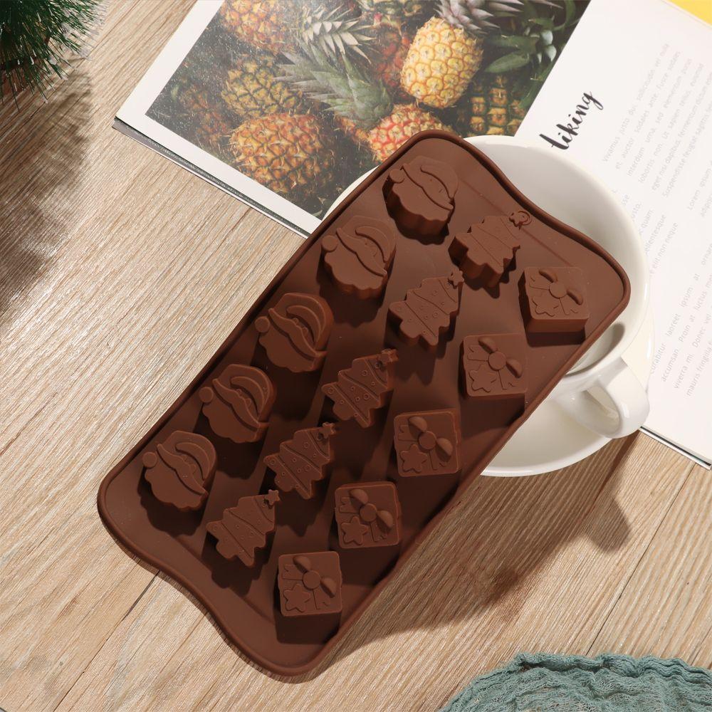 Basteln DIY Geschenkbox Eiswürfelform Weihnachtsmann Baum Silikonform Weihnachten Kuchen Backen Weihnachts-Schokoladenform