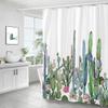 Cactus Pattern Bath Curtain Waterproof Fabric Shower Curtains Fresh Flower Plant Bathtub Screen For Bathroom Home Decoration