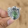 Oval Ruby Zoisite Gemstone 925 Silver Anniversary Flower Promise Ring Jewelry