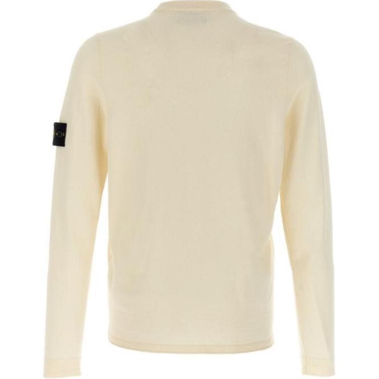 STONE ISLAND Ss25 Logo Crew Neck Long Sleeve Sweatshirt Men Sweatshirt Off-White K1S1551000-62S00B9-V0093