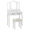 Day and Night - Day and Night White Paulownia Wood Dressing Table and Stool Set 80x69x141cm