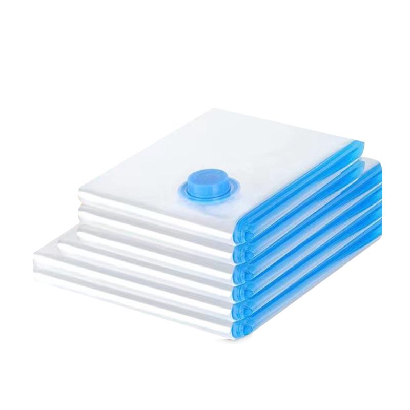 Blue Transparent Vacuum Compression Storage Bag for Comforters, Clothes, and Quilts