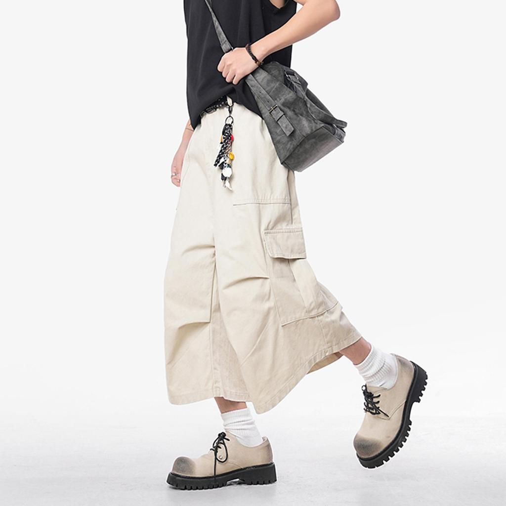 Pánské americké retro vícekapsové capri kalhoty - Léto 2025 Cleanfit volné pracovní kalhoty.