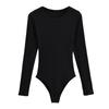 YPFF Trendy Women's Solid Color Slim Fit Round Neck Long Sleeve Bodysuit