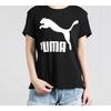 PUMA CLASSICS T Shirts Women's Black Crew Neck Moderate Straight Fit 596512-01