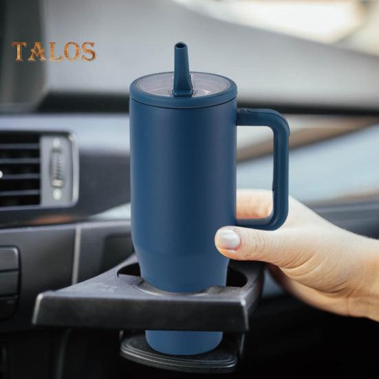40 Oz Thermal Cup Stainless Steel Tumbler with Flip Straw Leakproof Insulated Travel Mug with Handle for Home Office Car