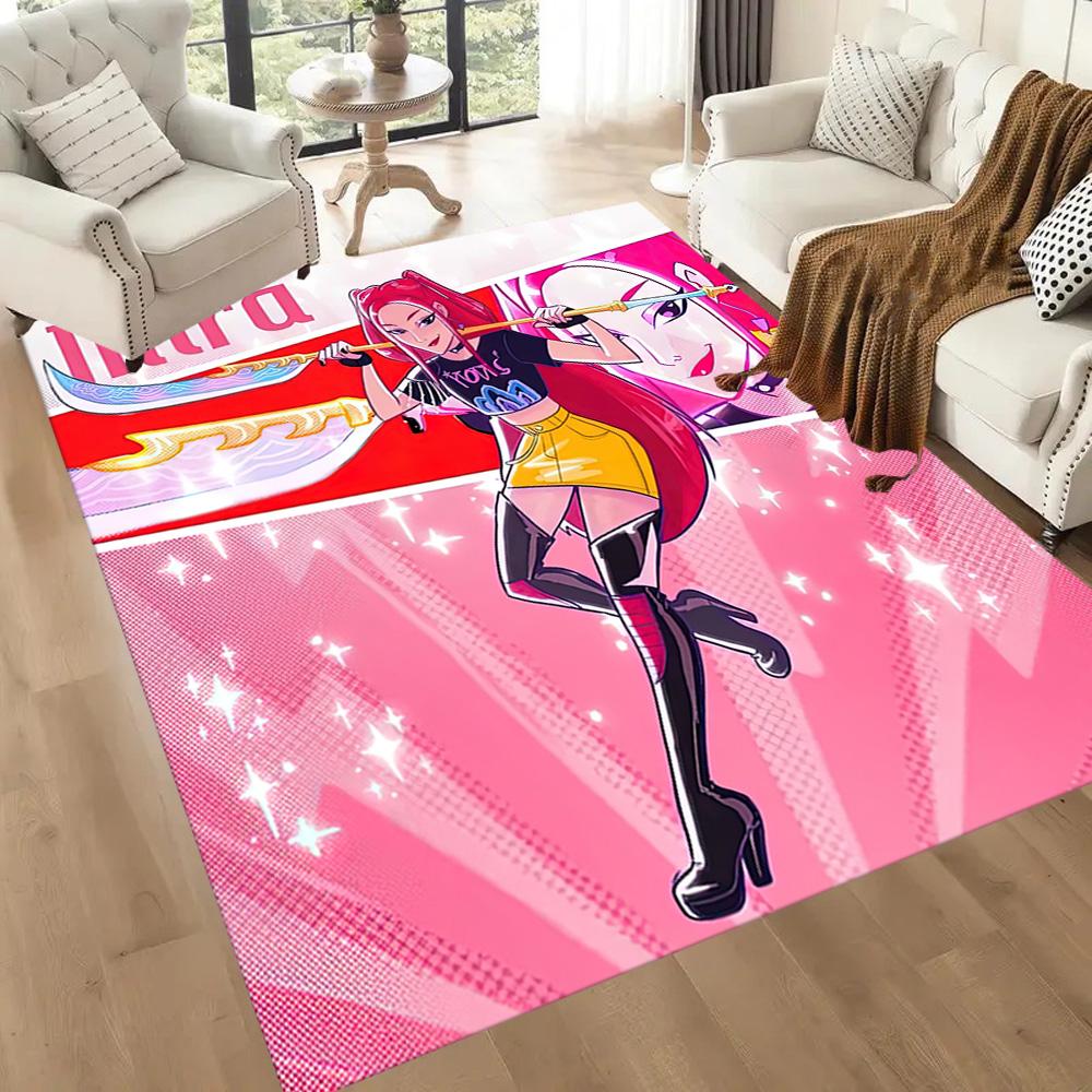 Huntrx: Future Bass Vibes Square rugs are a great choice for living rooms, bedrooms, home décor, and as gifts.