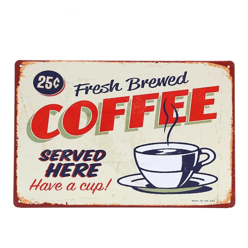 Vintage Metal Tin Signs Wall Decor Plaque Retro CafeArt Posters Kitchen Bar Pub Club Coffee Shop Plate Room Decoration