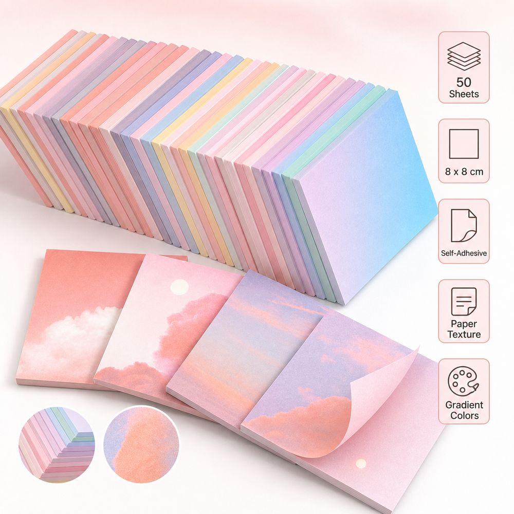 Gradient Color Self Sticky Note Pads 50 Sheets Sticky Note Book New Square Sticky Notes Office Use