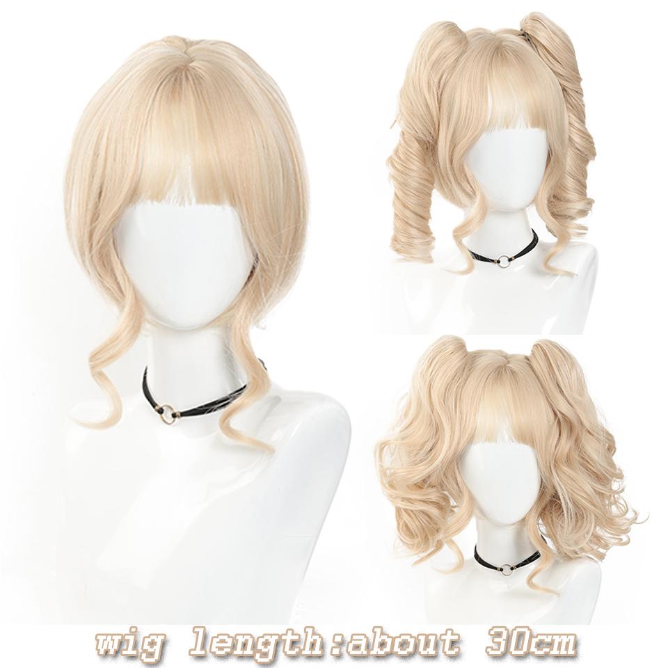 WTB Synthetic Wig Female Cute Fresh Claw Clip Deep Double Ponytail Straight Hair Wig With Bangs Christmas Cosplay Party Wig
