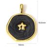 1 Piece Brass Concise Brass Moon Lighting Charms For Jewelry Making 18K Real Gold Plated Irregular Pentagram Star Enamel Pendant