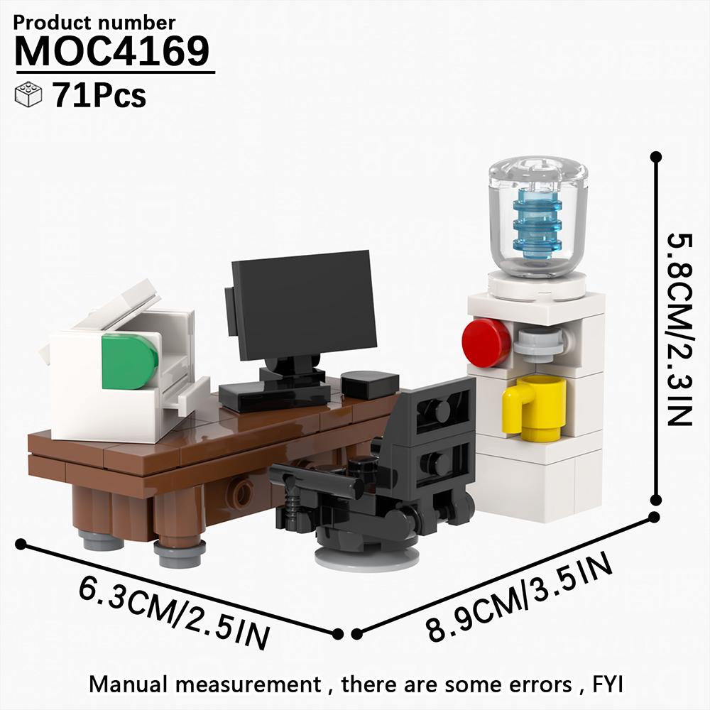 MOC City Bricks Počítačové stoly Nábytek Herní Kancelář Kompatibilní Figurky Stavebnice Kreativní Hračky Pro Děti Dospělé Dárek