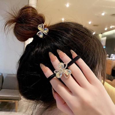 1 Pezzo Nuovi Scintillanti Diamante Fiori Ragazze Elastici Fasce per Capelli Donna Accessori per Capelli