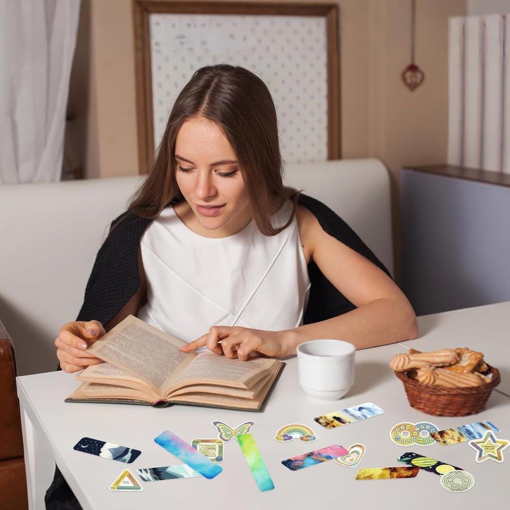 96 Pcs Sensory Stickers with 2 Textured Surfaces - Adhesive Fidget Strips for Anxiety Relief & ADHD Support, Includes Storage Box - for Office,