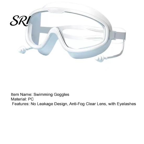 Silicone Frame Goggles Children Swim with Earplugs Waterproof No Leakage Anti-Fog UV Pressure-free Protection Boys Girls Wide View Diving Snorkeling