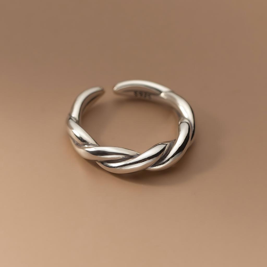 925 Silver Rings for Women Couple Minimalist Handmade Simple Blue Stone Star Ring Party Jewelry Gift Prevent Allergy