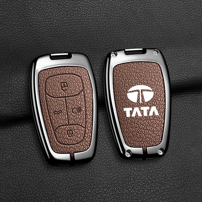 India Tata TATA Car Key Case: Trendy Metal Key Remote Cover for Nexon & Safari