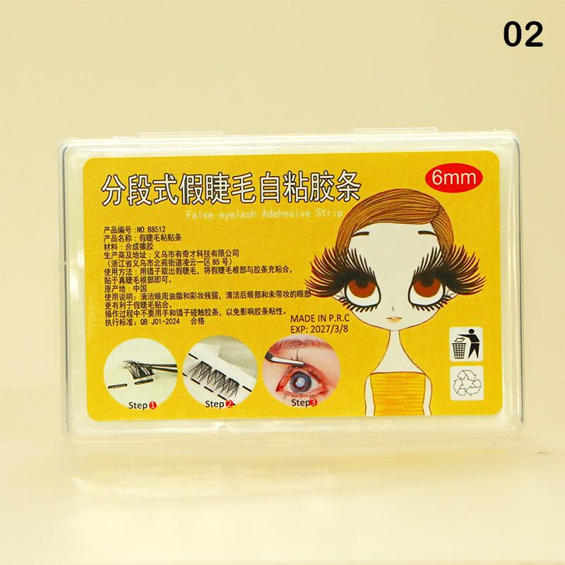 

200Pcs/Box Reusable Self-Adhesive False Eyelashes Glue Strip Eyelash Glue-Free Lash Adhesive Tape Professional Makeup Tools чорний
