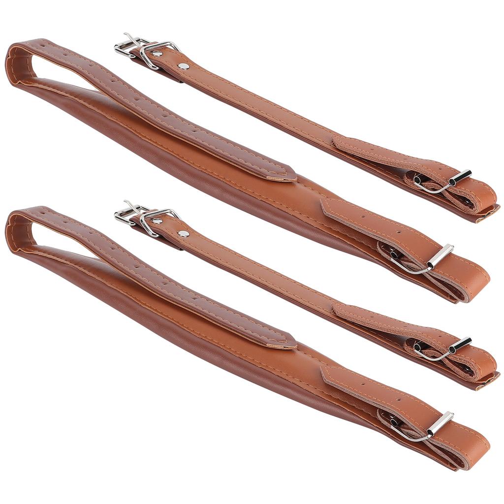 2Pcs Accordion Shoulder Strap PU Leather Adjuatbale Accessories for 16‑120 Bass Coffee