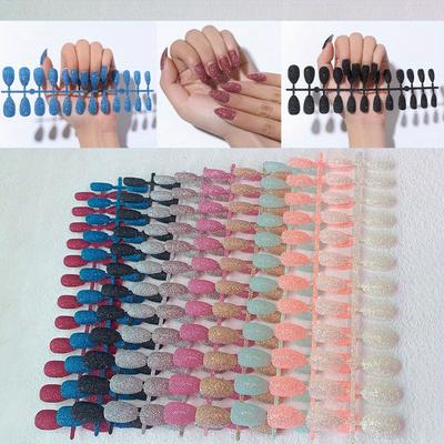 24ks/set Press on Nail Falešné nehty Samolepky na nehty Třpytky Nošení Nails DIY Quick Nails