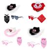 3Pcs Western Outfits Cowgirl Hat Bandana Western Cowboy Costume Accessories for Halloween Party Dressing Up Pretend Play