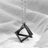 RUI RUI YU Geometry Interlocking Square Triangle Male Pendant for Men Zinc Alloy Modern Trendy Geometric Stacking Streetwear Necklace