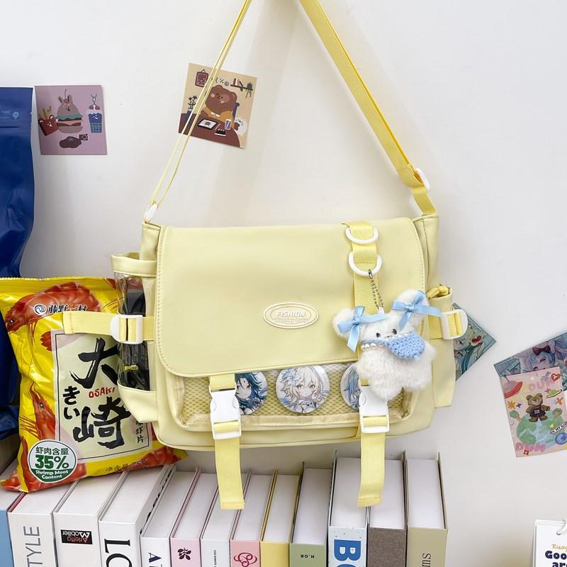 School Bag 2025 Large Capacity School Bag Mail Carrier Bag Transparent Versatile Simple Shoulder Bag High Value Messenger Bag