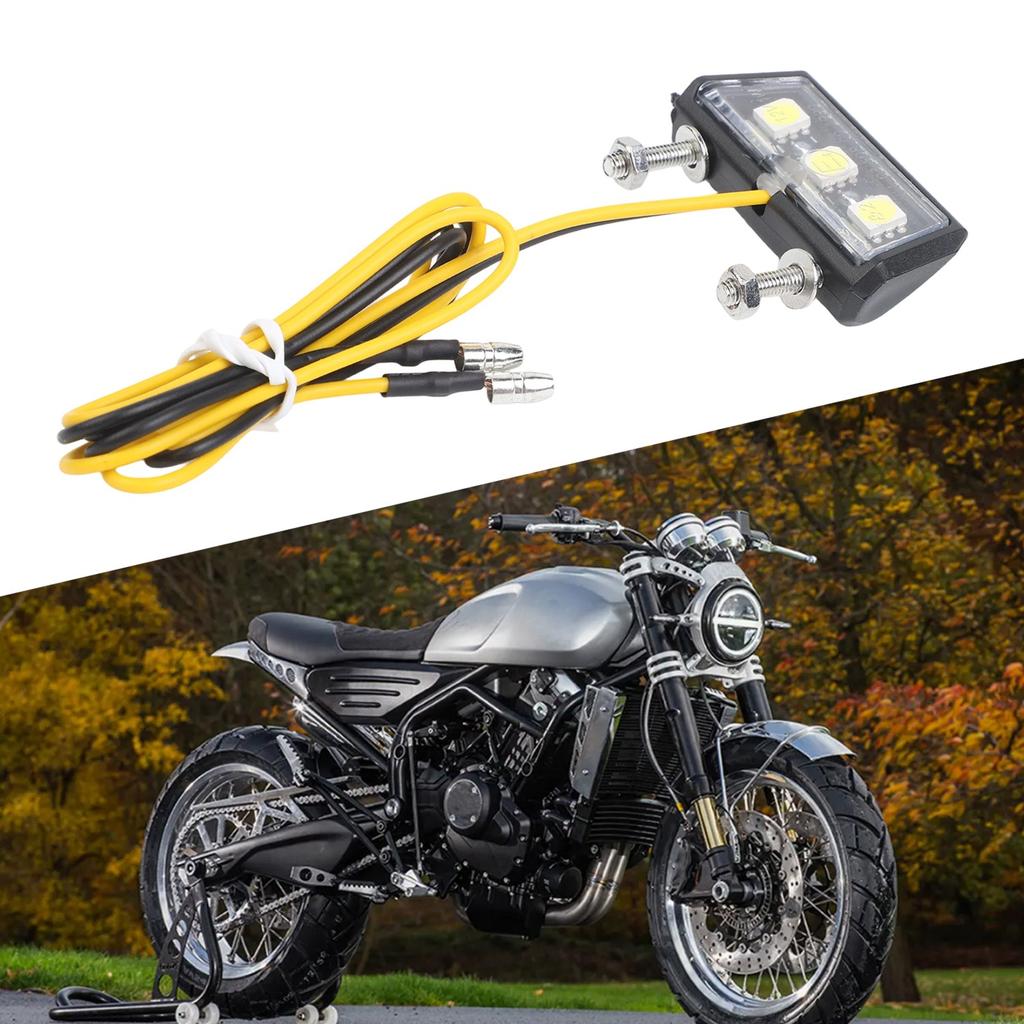 12V Motorcycle LED License Plate Light Waterproof with Multiple Color Options